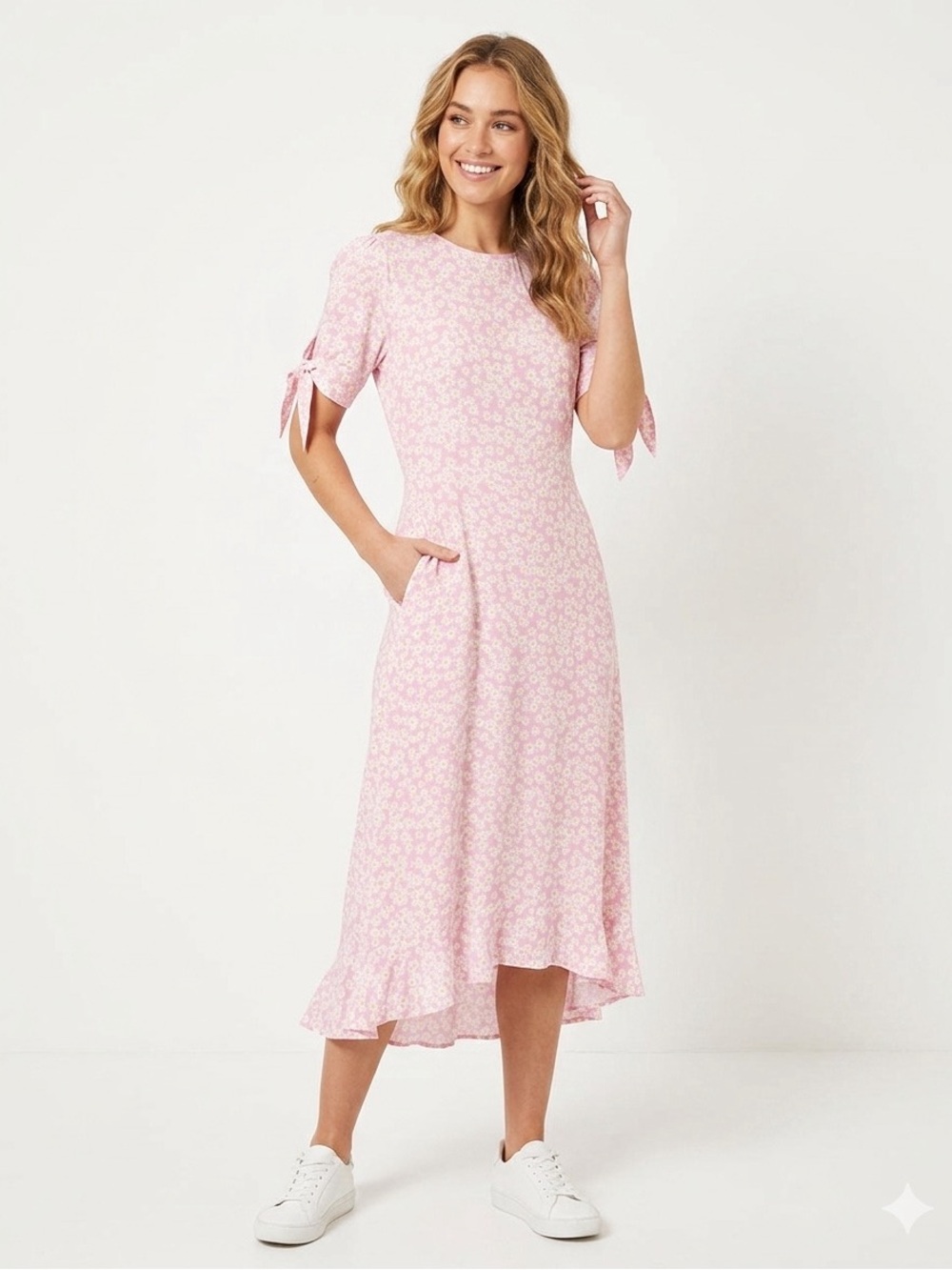 Faithfull the Brand Pink Daisy Print Dress